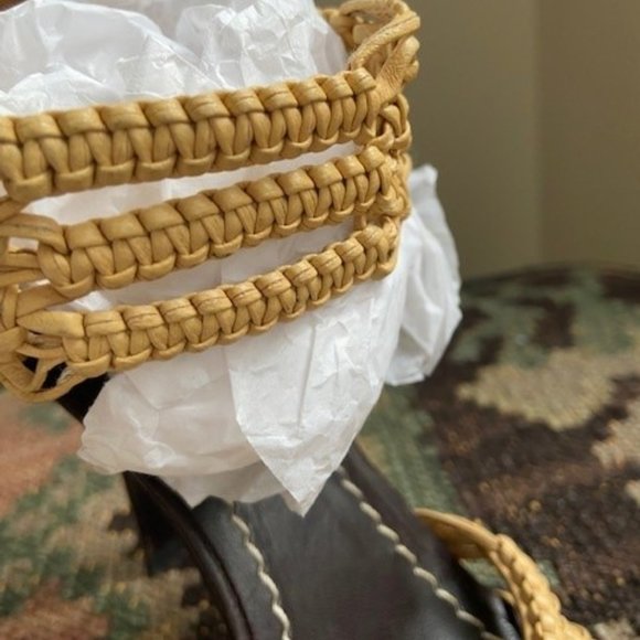 Roberto Cavalli Braided Sandals Desert Sand Color Made in Italy 38 - Picture 5 of 10